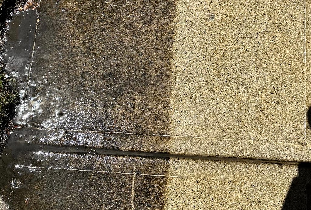 The difference between clean walkways and dirty walkways.